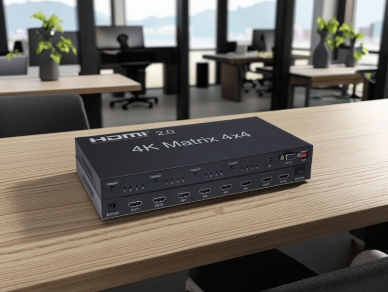 Bộ chia HDMI Matrix 4x4 Dtech DT-7030 | Hỗ Trợ 4K Input, Full HD