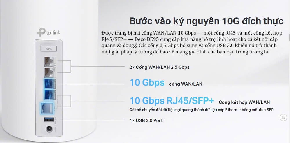 TP-Link Deco BE95 - Mesh Wi-Fi 7 hệu suất cao, 4 băng tần, hỗ trợ MLO, AI Mesh thông minh