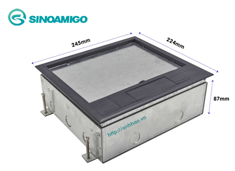 Ổ cắm điện âm sàn nâng SINOAMIGO SCF-245C, lắp tối đa 12 moduels