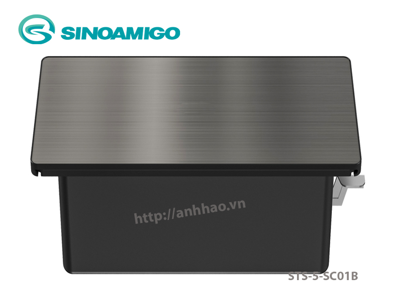 Hộp ổ điện âm bàn nắp trượt có cổng USB type C tích hợp Sinoamigo STS-5-SC01B