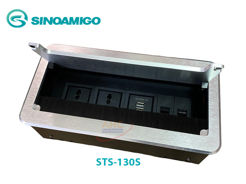 Hộp âm bàn Sinoamigo STS-130S màu bạc (nắp lật)