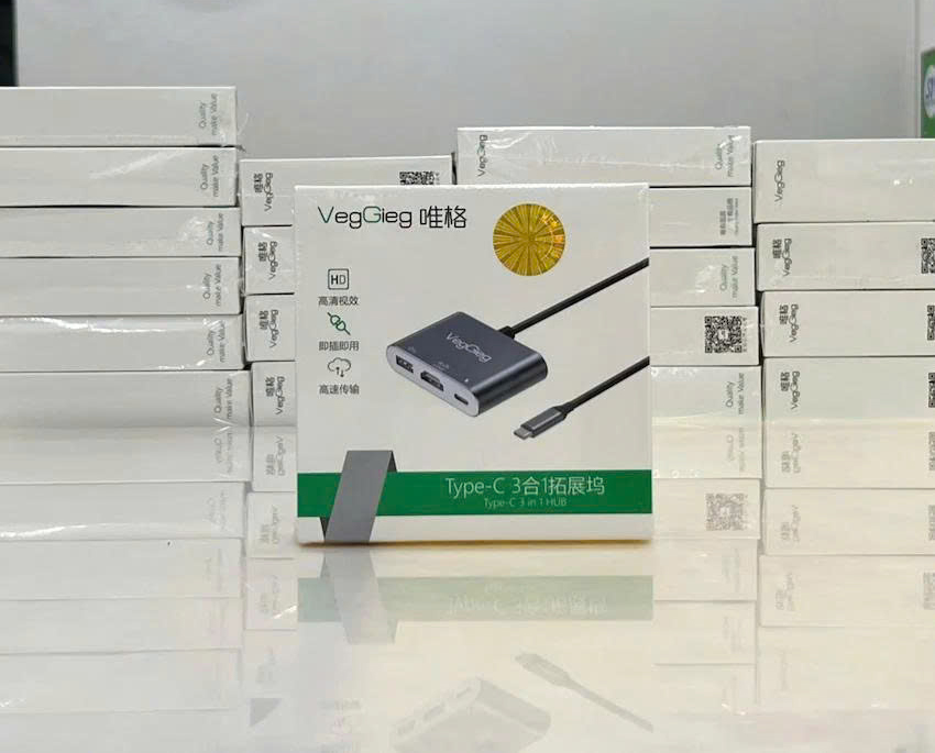 Hub chuyển đổi USB-C đa năng, cổng HDMI 4K, USB 3.0, sạc PD - Veggieg V-TC03