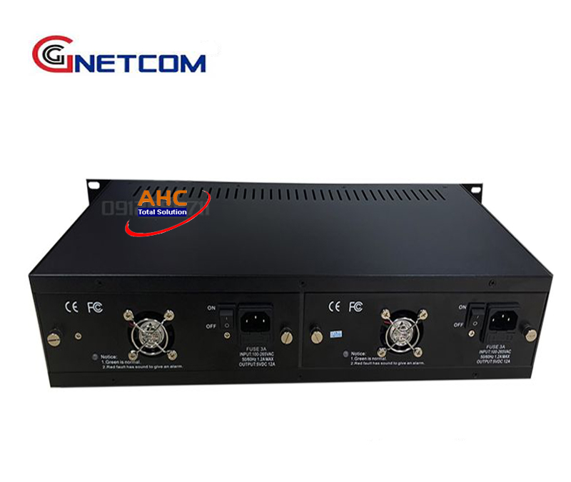 Khung nguồn tập trung  gắn 14 Converter quang Gnetcom GNC-RACK-2U14