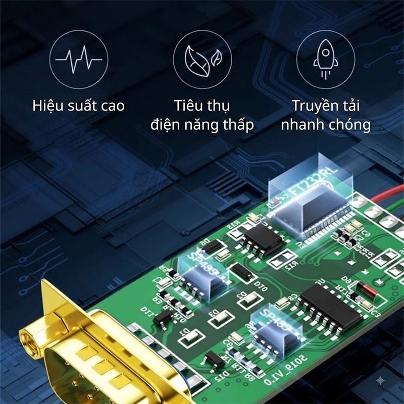 Cáp chuyển đổi USB sang RS422 RS485 chip FTDI Dtech DT-5019