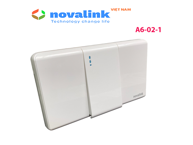 Bộ mặt 1 công tắc 2 chiều A6-02-1 Novalink cao cấp