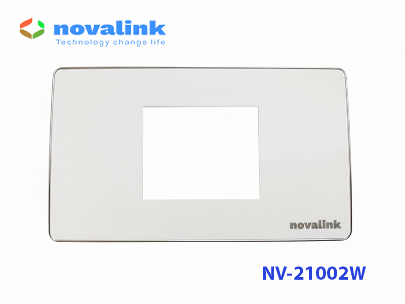 Mặt Wallplate 2 cổng Novalink NV-21002W - Lắp đa dạng Module mạng, HDMI, VGA, USB, Audio