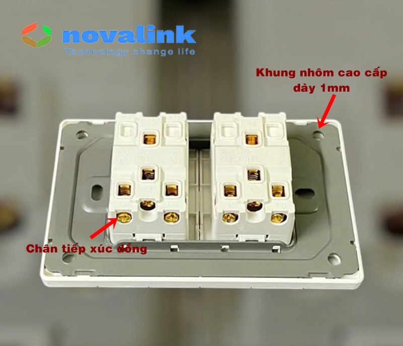 Công tắc tràn viền 4 phím lớn A5-05 Novalink chính hãng