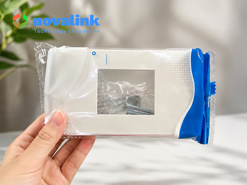 Mặt Wallplate 2 cổng Novalink NV-21002W - Lắp đa dạng Module mạng, HDMI, VGA, USB, Audio