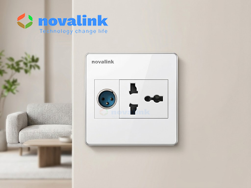 Ổ cắm micro Canon XLR &acirc;m tường k&egrave;m ổ điện đa năng d&ugrave;ng cho ph&ograve;ng họp v&agrave; s&acirc;n khấu