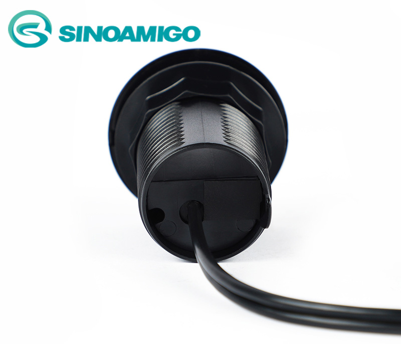 Ổ cắm USB âm bàn sạc nhanh Type C + Type A màu đen cho bàn làm việc, bàn họp Sinoamigo STC-1B/C20