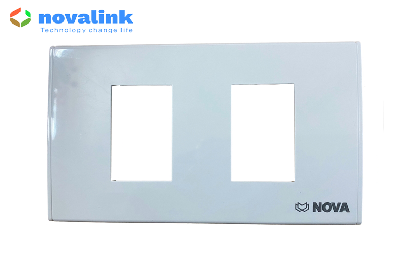 Mặt wall plate 1, 2, 3 thiết bị Nova NV 21001W (loại to) dùng lắp ổ cắm mạng, thoại, hdmi, vga, usb...