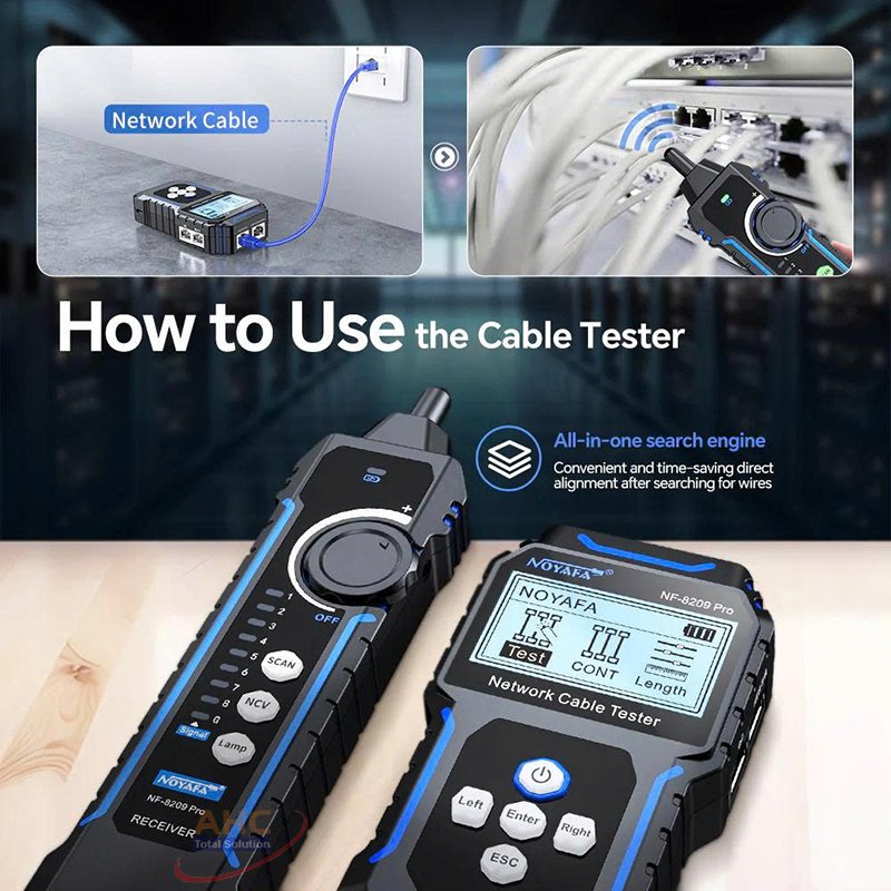 Máy test và dò cáp mạng đa năng, kiểm tra PoE, đo chiều dài dây - NOYAFA NF-8209 Pro