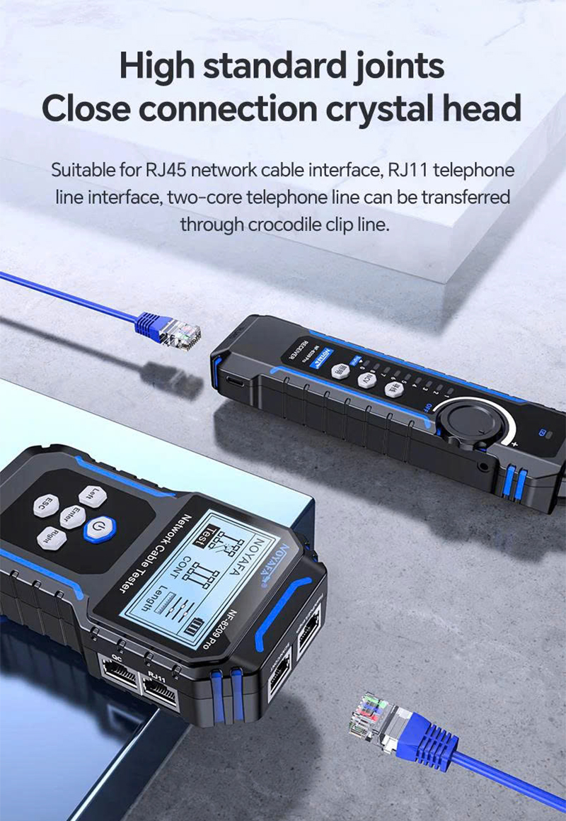 Máy test và dò cáp mạng đa năng, kiểm tra PoE, đo chiều dài dây - NOYAFA NF-8209 Pro