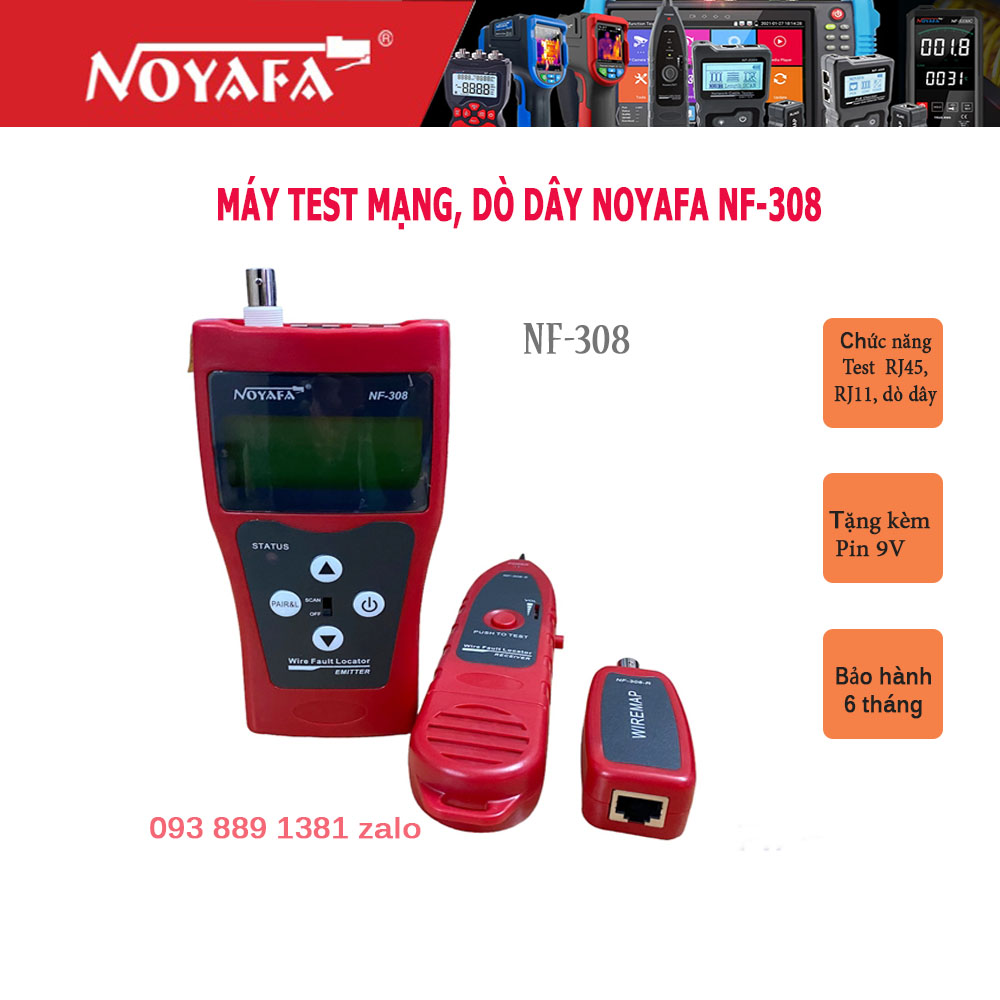 Máy kiểm tra mạng, dò dây mạng đa năng Noyafa NF-308 chính hãng