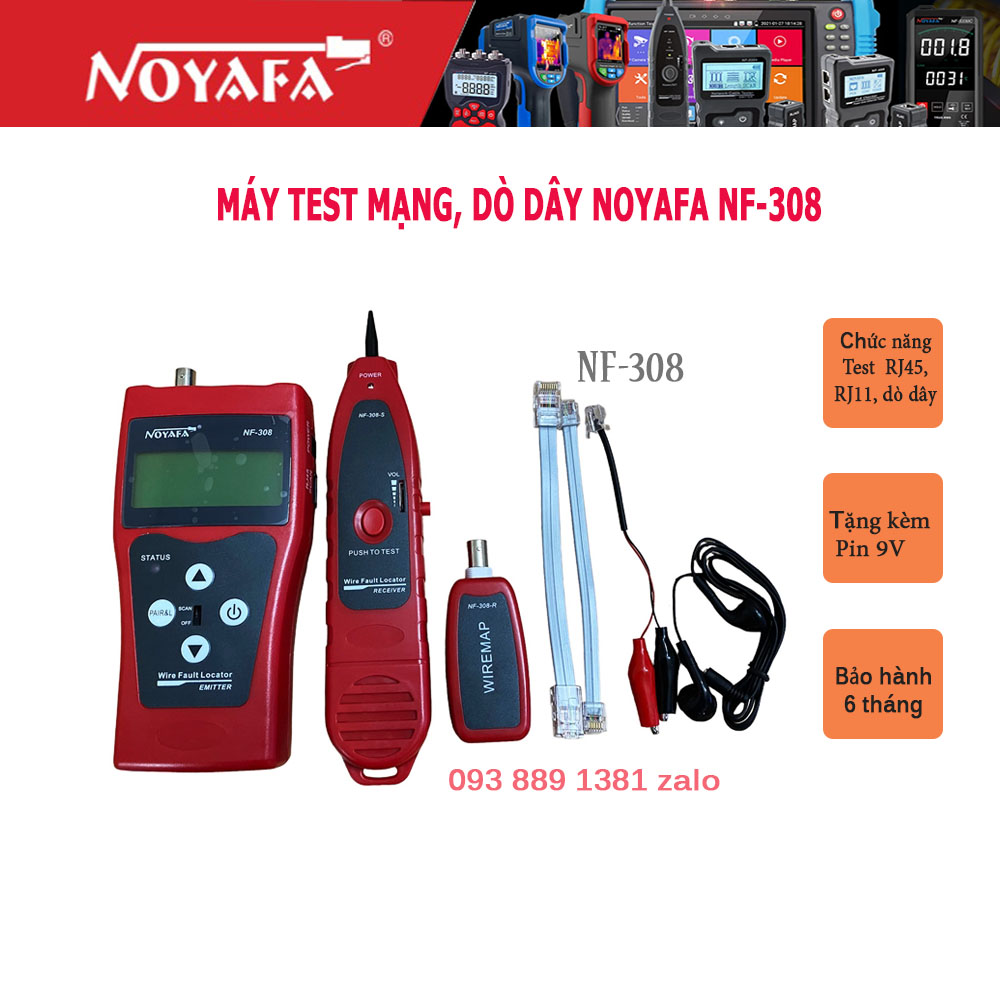 Máy kiểm tra mạng, dò dây mạng đa năng Noyafa NF-308 chính hãng