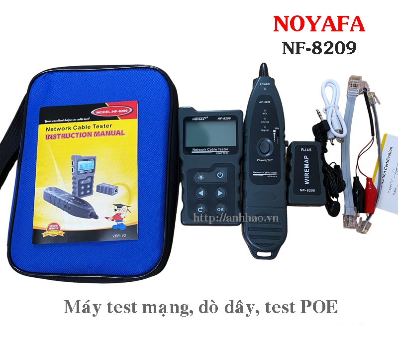 Máy kiểm tra mạng, dò dây, test POE Noyafa NF-8209 chính hãng