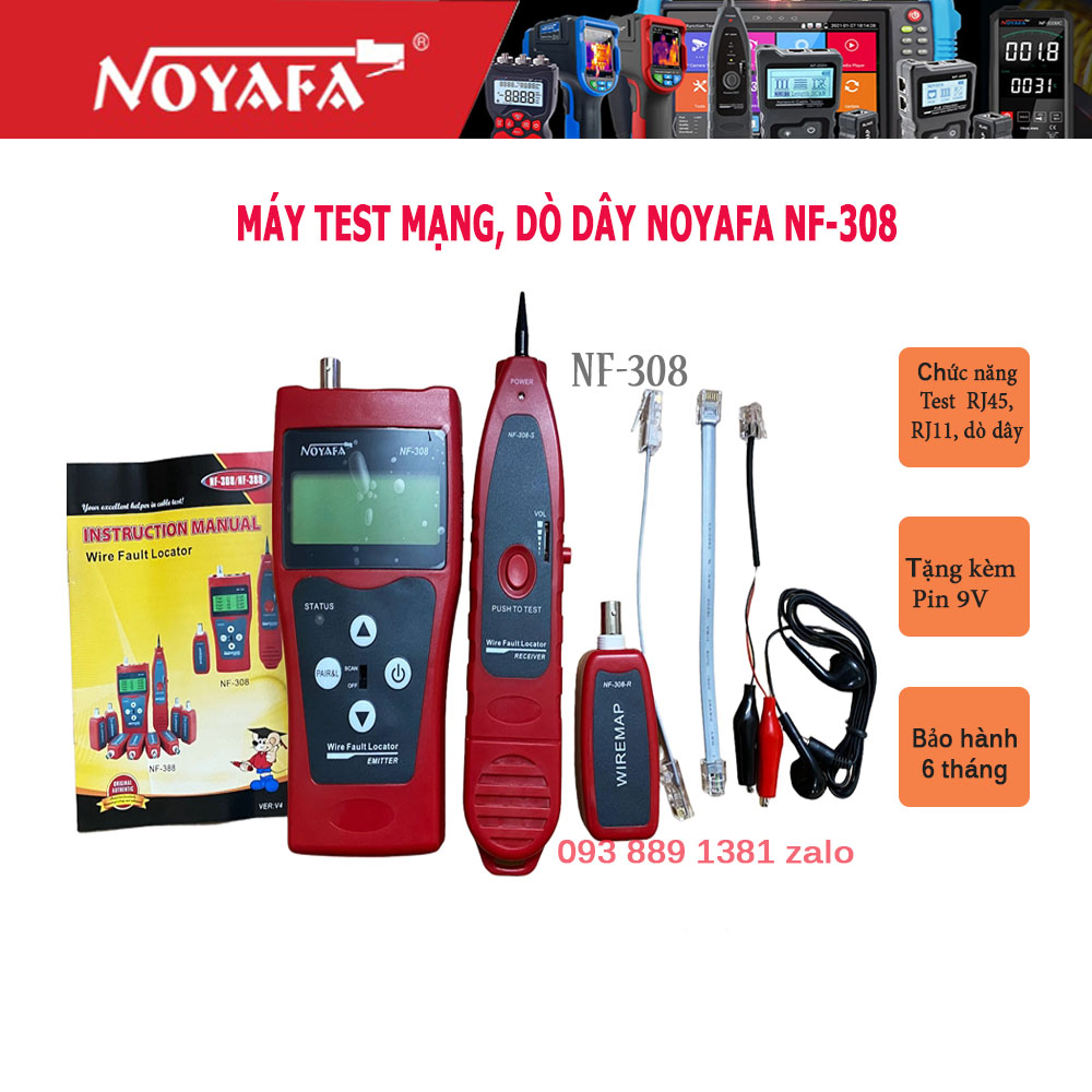 Máy kiểm tra mạng, dò dây mạng đa năng Noyafa NF-308 chính hãng