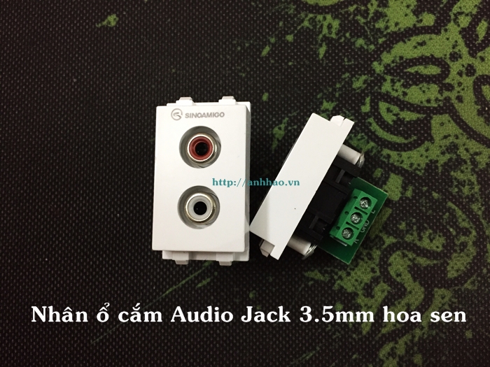 Nhân ổ cắm Audio Jack 3.5 đầu hoa sen lắp âm tường, âm sàn