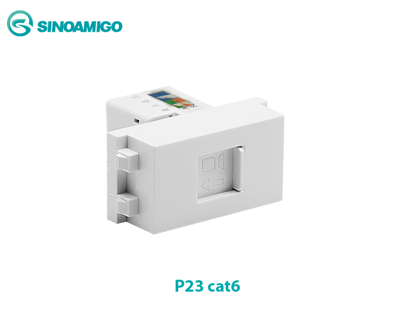 Nhân, hạt ổ cắm mạng cat6 P23 Sinoamigo dùng lắp ổ cắm âm sàn, mặt nạ panasonic âm tường