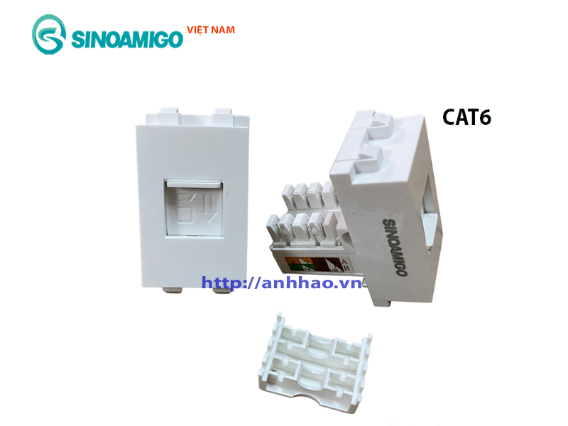 Nhân, hạt ổ cắm mạng cat6 P23 Sinoamigo dùng lắp ổ cắm âm sàn, mặt nạ panasonic âm tường