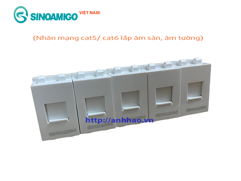 Nhân, hạt ổ cắm mạng cat6 P23 Sinoamigo dùng lắp ổ cắm âm sàn, mặt nạ panasonic âm tường