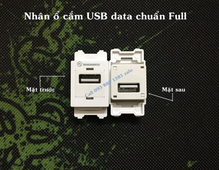 Nhân ổ cắm USB data chuẩn Full lắm âm tường, âm bàn