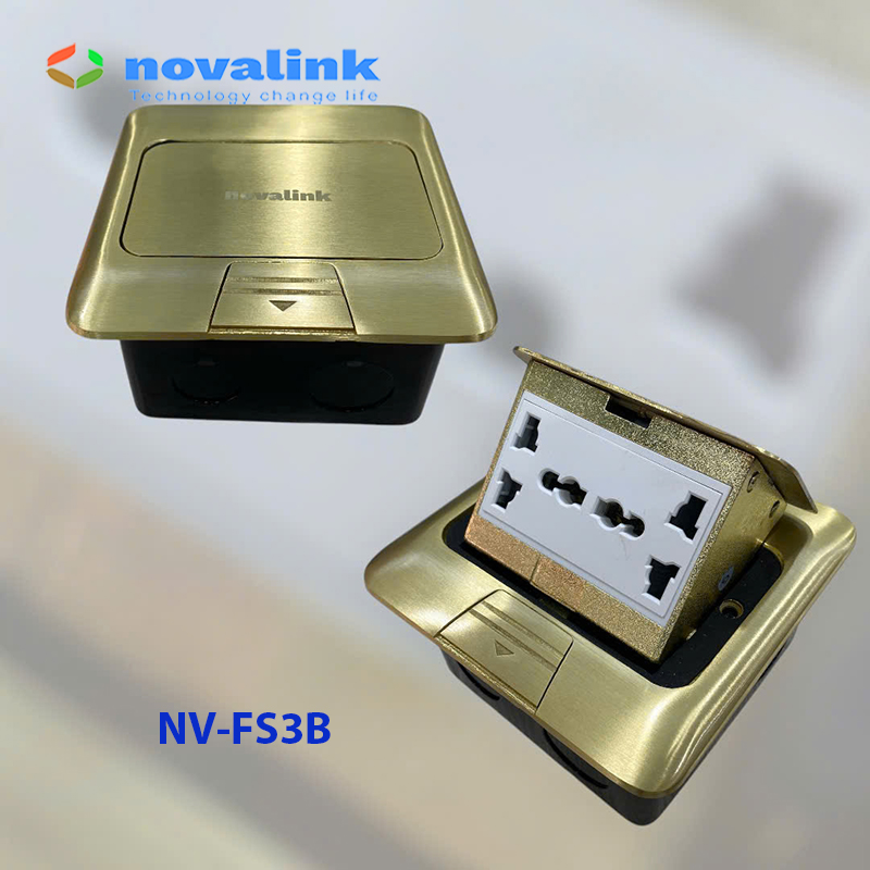 Hộp điện âm sàn đa năng Novalink NV-FS3SB chính hãng