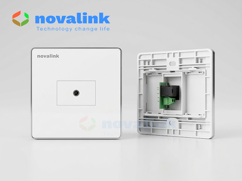 Ổ cắm audio 3.5mm âm tường Novalink - cổng AUX kết nối âm thanh