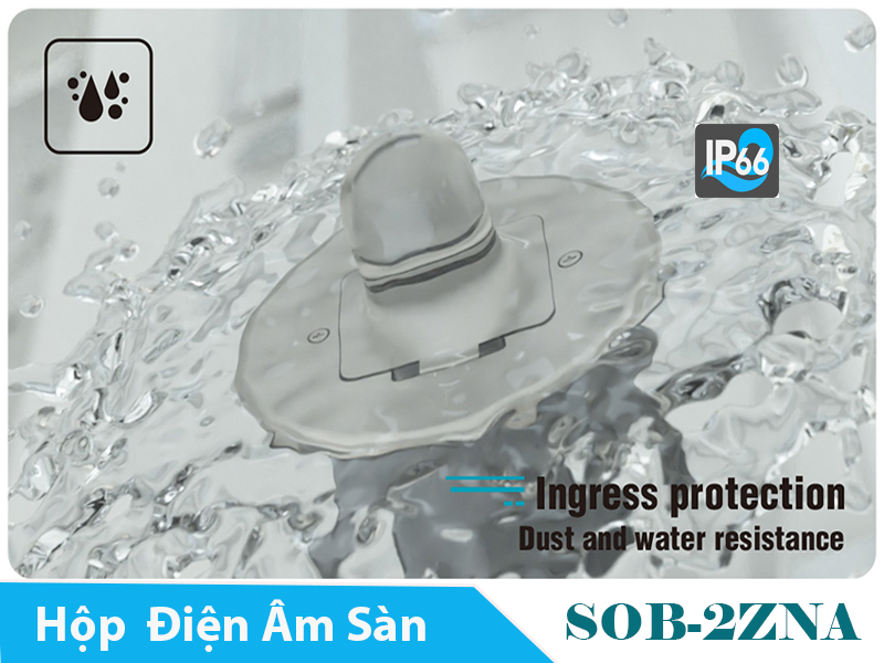 Hộp ổ điện âm sàn chống nước IP66 sinoamigo SOB-2ZNC