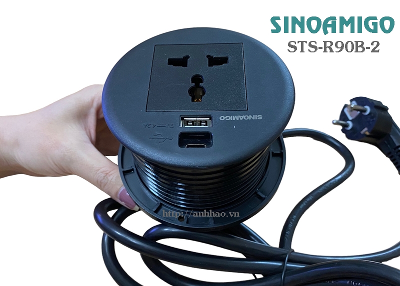 Ổ điện âm bàn Sinoamigo STS-R90B-2 chính hãng