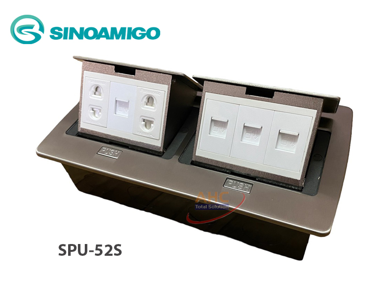 Ổ điện âm sàn Sinoamigo SPU-52S màu bạc ( 2 ổ điện + 4 ổ mạng)