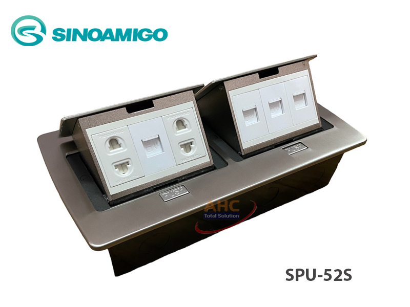 Ổ điện âm sàn Sinoamigo SPU-52S màu bạc ( 2 ổ điện + 4 ổ mạng)