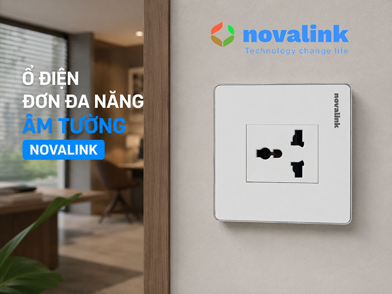 Ổ cắm điện đơn đa năng âm tường hình vuông - 16A-250V