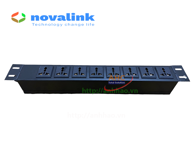 Ổ cắm nguồn tủ rack 6 cổng đa năng | Thanh nguồn PDU 8 ổ cắm đa năng