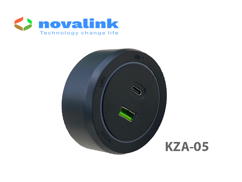 Novalink KZA-05: Ổ Cắm USB Type C + A cho hệ thống thanh ray