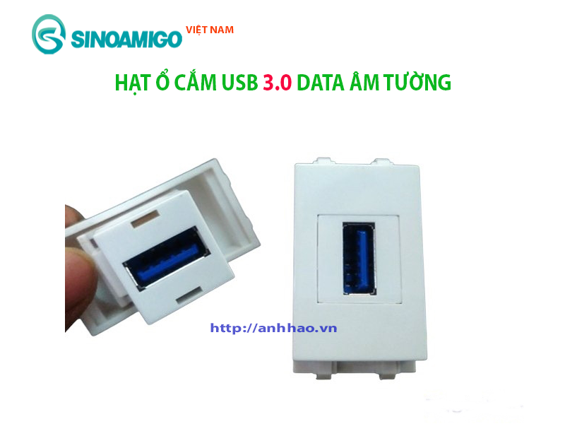 Hạt ổ cắm USB 3.0 âm tường P21 Sinoamigo chính hãng