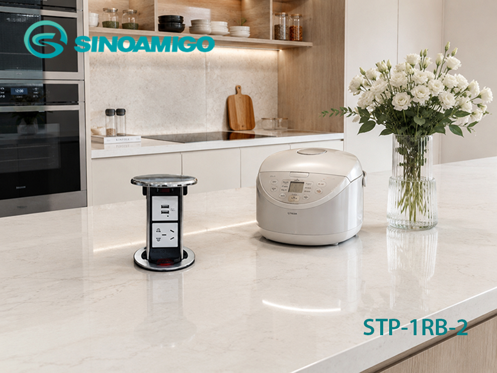 Ổ điện &acirc;m b&agrave;n đảo bếp Sinoamigo STP-1RB-2, t&iacute;ch hợp cổng sạc USB