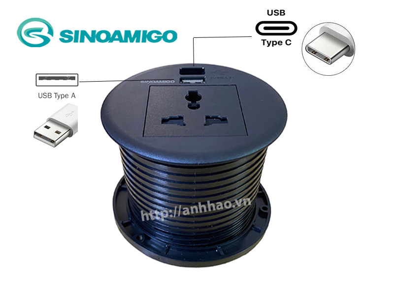 Ổ điện âm bàn Sinoamigo STS-R90B-2 chính hãng