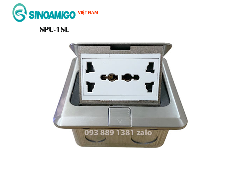 Ổ điện âm sàn SINOAMIGO SPU-1SE màu bạc