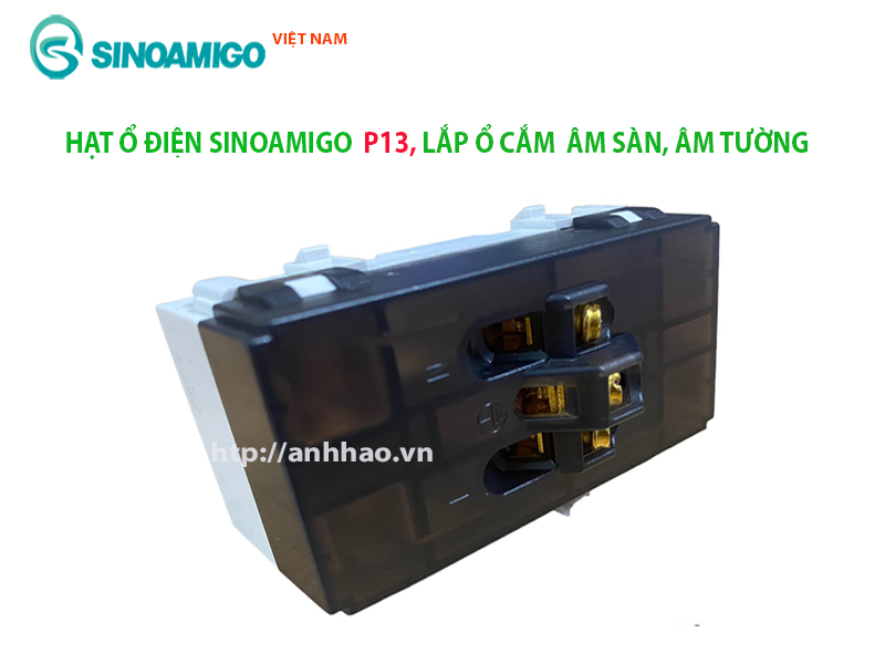 Ổ điện đôi 3 chấu đa năng P13 Sinoamigo