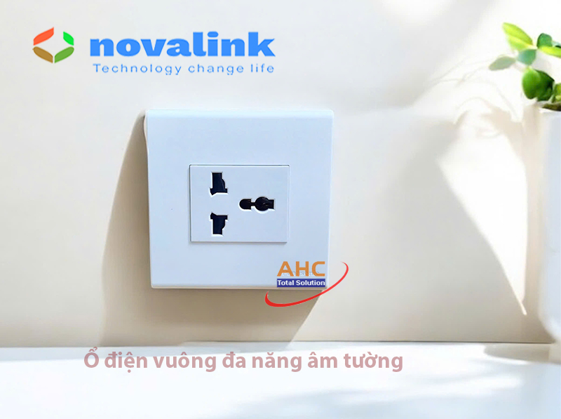 Hạt ổ cắm đơn 3 chấu đa năng Novalink M-13A, 16A/250V. Lắp mặt Panasonic âm tường, ổ cắm âm sàn, âm bàn