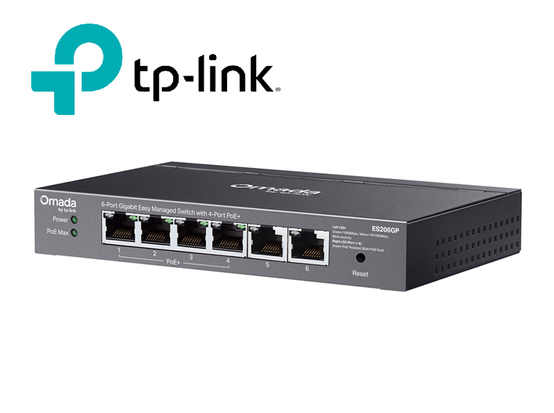 Switch quản lý mạng TP-Link Omada ES206GP 6 cổng Gigabit PoE+ 65W