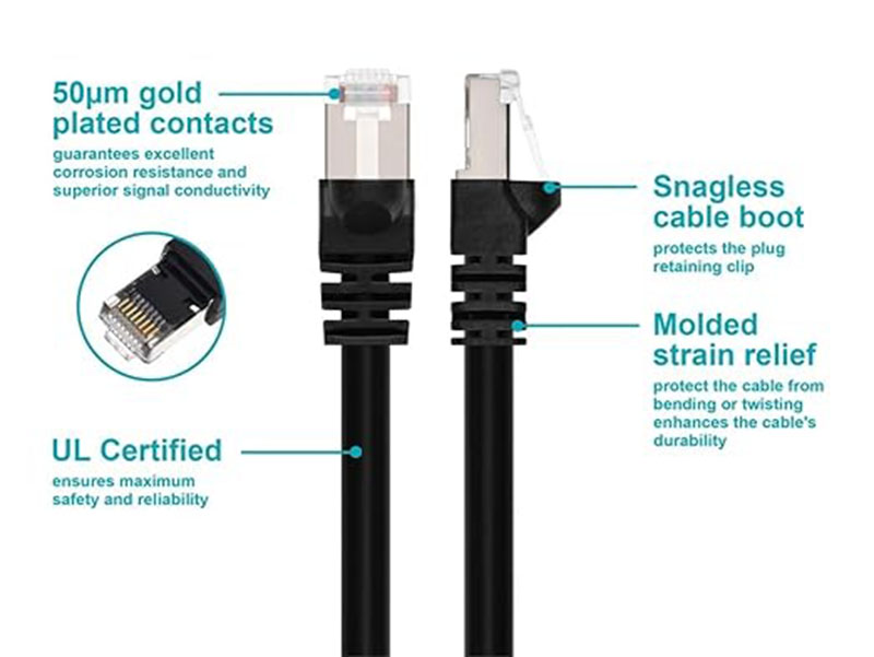 Dây nhảy patch cord cat6A STP 3M màu đen Novalink NV-62107A