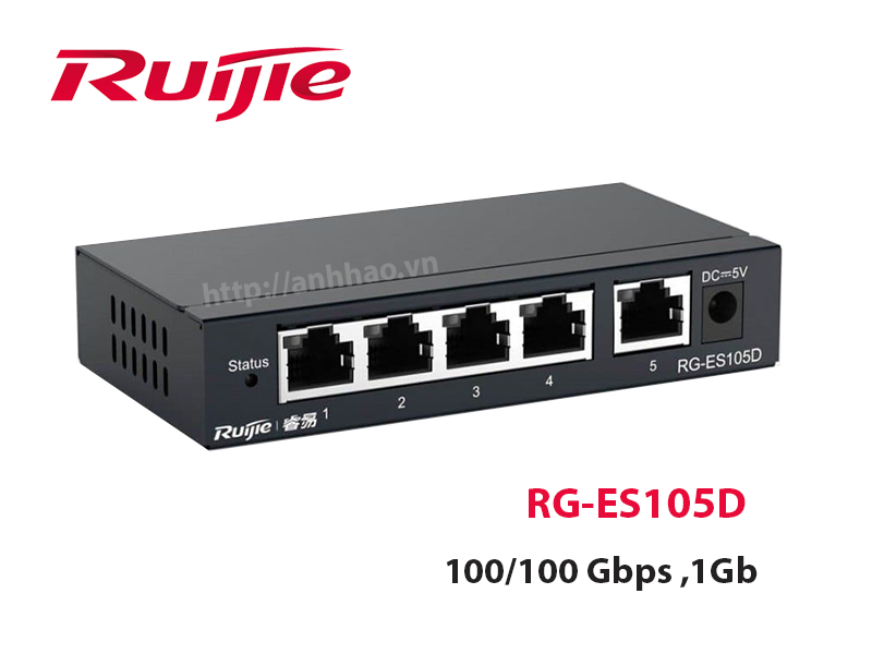 RUIJIE RG-ES105D- Switch 5 cổng 10/100 BASE-T kim loại