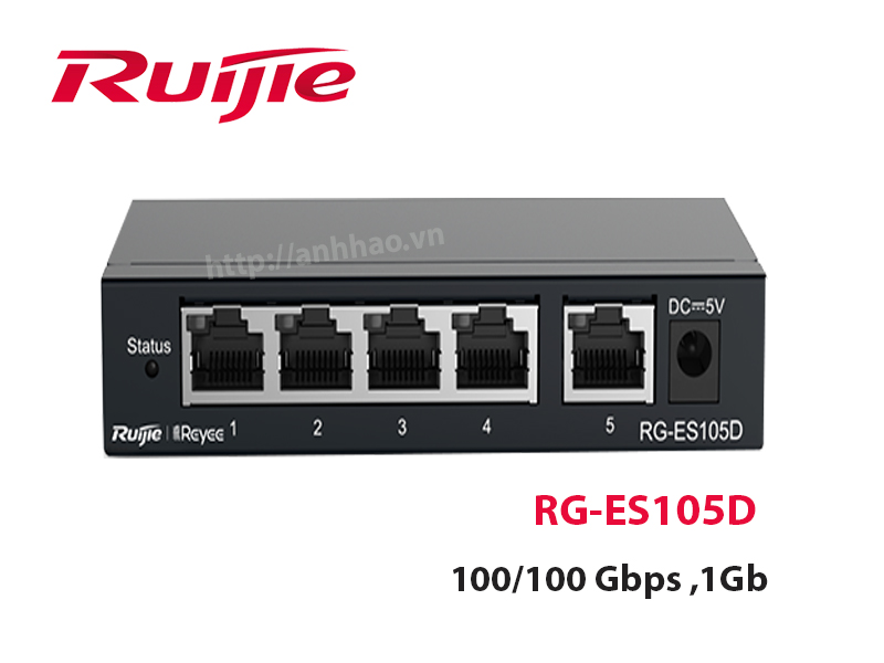 RUIJIE RG-ES105D- Switch 5 cổng 10/100 BASE-T kim loại