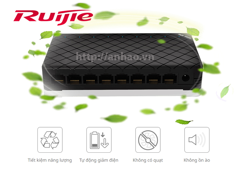 Ruijie RG-ES08: Switch chia mạng 8 cổng 10/100 BASE-T, tốc độ chuyển mạch 1Gbps