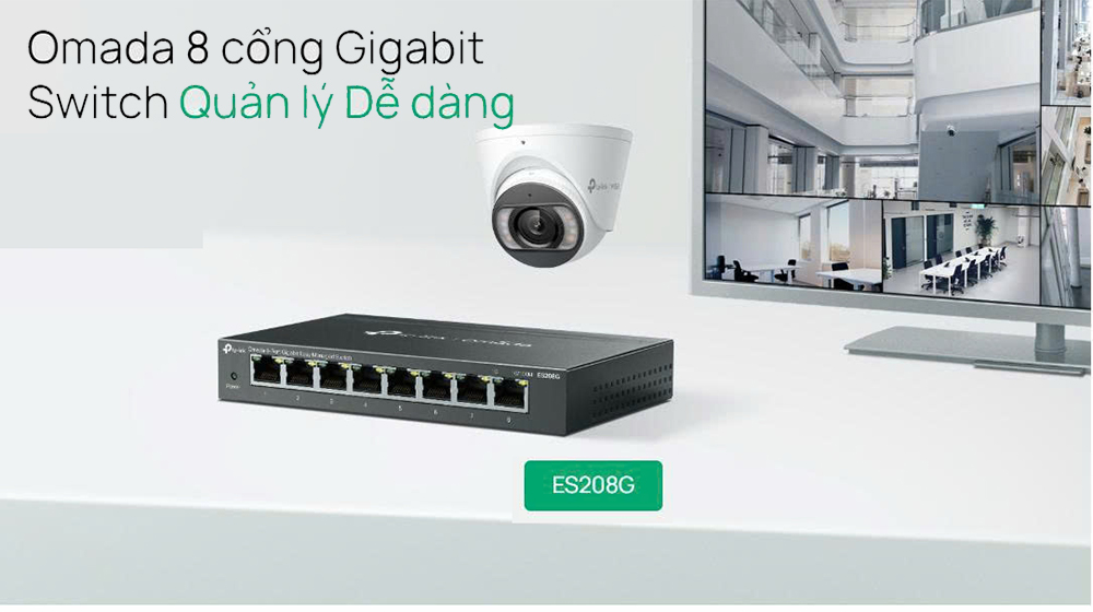 Switch 8 cổng Gigabit quản lý TP-Link Omada ES208G