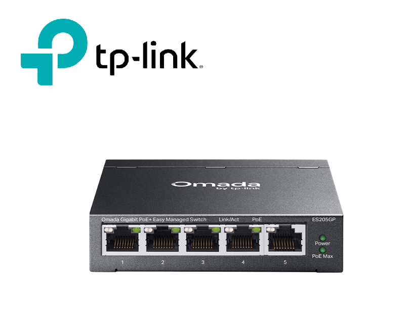 Switch quản lý mạng TP-Link Omada ES205GP 5 cổng Gigabit PoE+ 65W