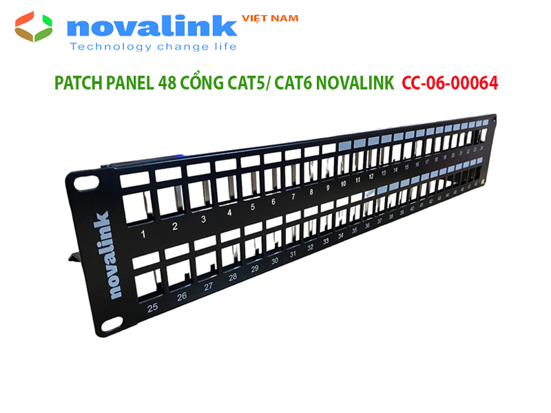 Patch panel 48 cổng Novalink CC-06-00064 made in Taiwan