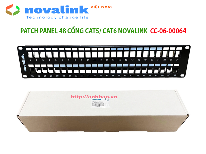 Patch panel 48 cổng Novalink CC-06-00064 made in Taiwan